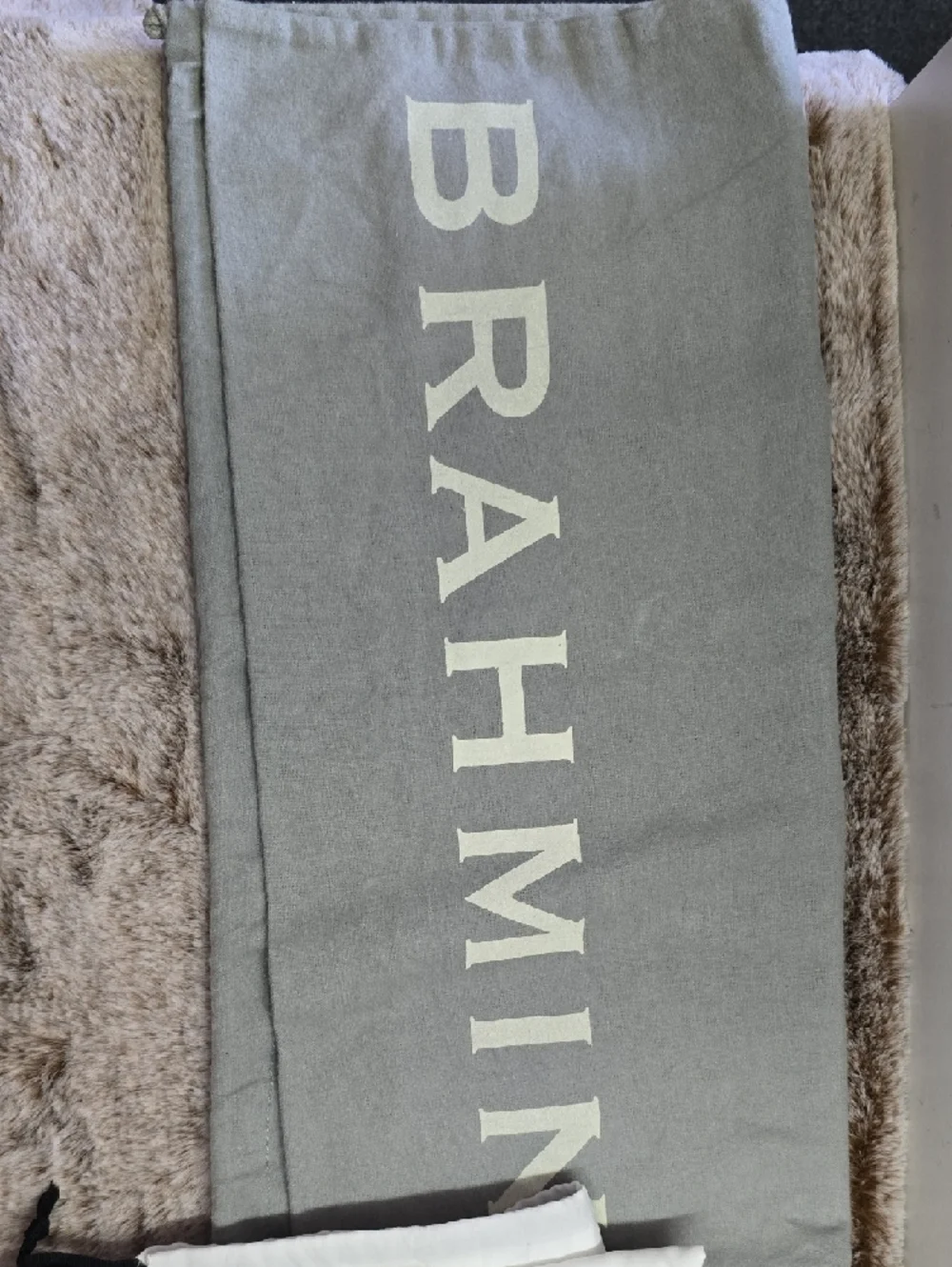 Brahmin Gray and White Logo Canvas Dust Bag Set - Picture 3 of 3